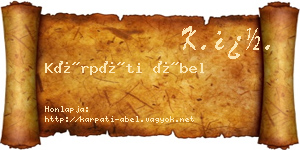 Kárpáti Ábel névjegykártya