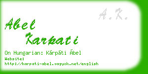 abel karpati business card